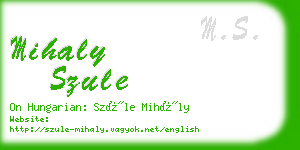 mihaly szule business card